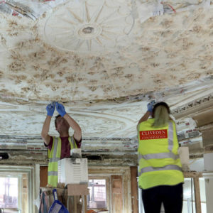 Conservation and paintstripping work in progress
