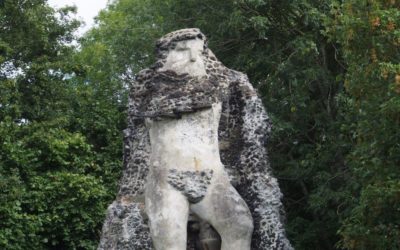 The Grade II listed statue of Neptune at Warmley Gardens