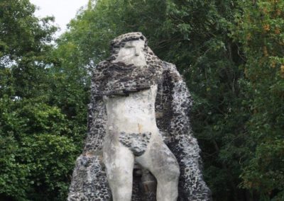 The Grade II listed statue of Neptune at Warmley Gardens