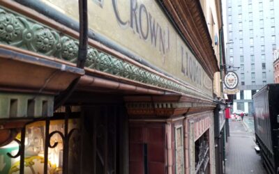 Work continues at the Crown Bar, Belfast