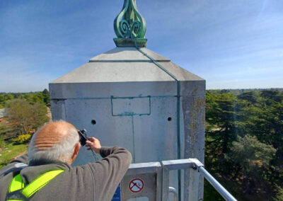 Carrying out a survey of the Cumberland Memorial