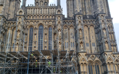Conservation treatment continues to preserve the West Front of Wells Cathedral