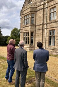 Experts inspecting the restoration of Woodcote House