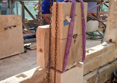 Lifting stone into position